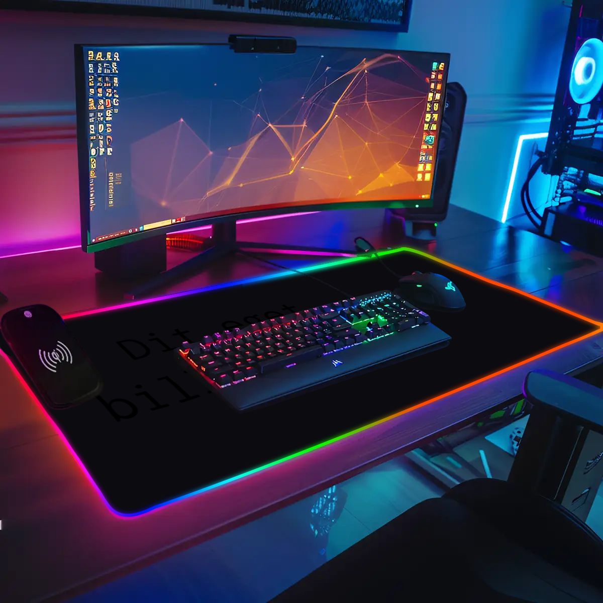 Personlig RGB Musemåtte – 90×40 cm
